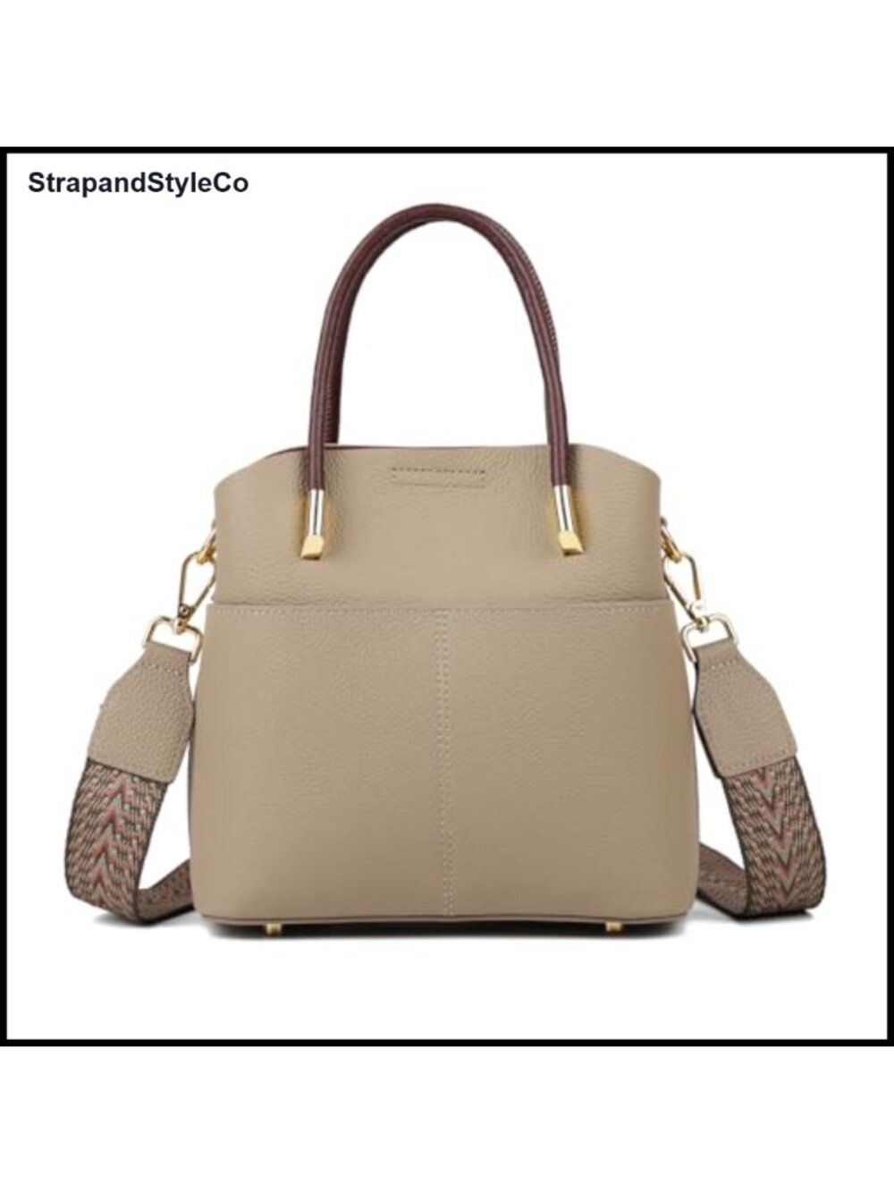 Genuine Leather Bucket Bag Crossbody Purse Shoulder Handbag